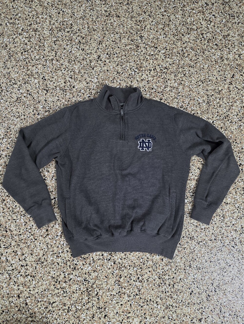 Blue 84 Men's Dark Gray Quarter-Zip Pullover with Logo XL
